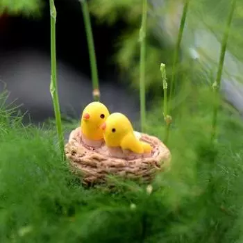 3 шт./лот DIY Мини-гнездо с птицами, миниатюры для сада фей, гномы, моховые террариумы, фигурки из смолы