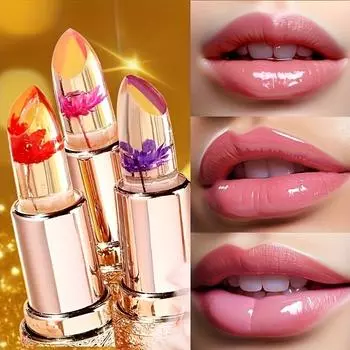 Бальзам для губ Gold Foil Petal, меняющий цвет. Длительное увлажнение. Не выцветает. Чувствительная к температуре. Меняющая цвет помада. 3 цвета. 1#