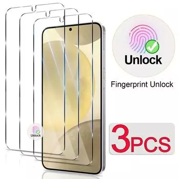3 шт. закаленное стекло для разблокировки отпечатков пальцев для Samsung Galaxy S25 S24 S23 S22 S21 S20 Ultra Plus FE Note 20 защитная стеклянная пленка For Samsung S23 FE
