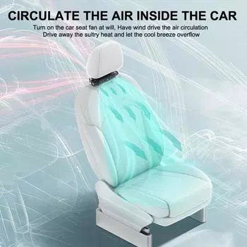 3 Speeds Adjustable Car Backseat Cooling Fan Electric Auto Backseat Car Fan Wind Speeds Cooling Tool For Mini Cars Rvs Sedans чёрный