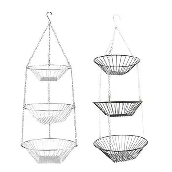 3 Tiers Hanging Fruit Basket Modern Organizers Holder for Vegetables Snacks Kitchen Living Room Home Decors X3UC