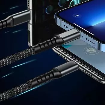 3-в-1 100 Вт быстрая зарядка USB-Type-C Micro кабель для быстрой зарядки для iPhone 15 Samsung Xiaomi Huawei 1Pc