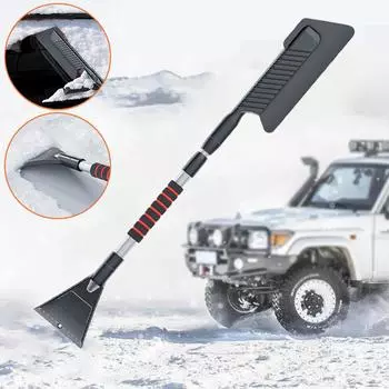 3-в-1 80,5*10,5 см Зимний автомобильный съемный снегоочиститель Лопата из алюминиевого сплава Sweep 1 Снегоочиститель Размораживатель снега Инструменты для очистки EVA grip чёрный