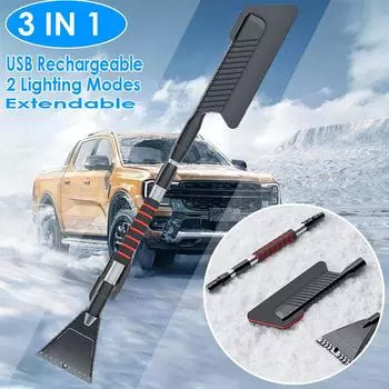 3-в-1 80,5*10,5 см Зимний автомобильный съемный снегоочиститель подметание уборка снега 1 Sweep EVA размораживание Alum A7H6 Black-(A)