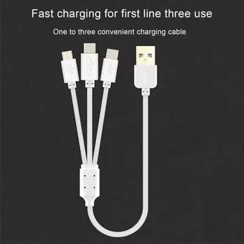 3 в 1, быстрый USB-кабель для зарядки, универсальный микрошнур Type-C для передачи данных iPhone для Android