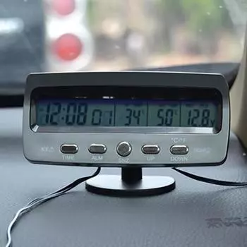 3-в-1 Многофункциональные автомобильные часы Крытый уличный термометр Вольтметр Часы из АБС-пластика с ЖК-дисплеем Di