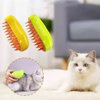 3 в 1 паровая расческа для домашних кошек, собак, кошек, котят, самоочищающаяся массажная паровая щетка для ухода за домашними кошками, спрей-щетка для удаления шерсти зелёный