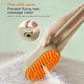 3-в-1 Pets Steam Brush Cat Steamer Brush Многофункциональная щетка для ухода за собаками для удаления спутанной и распущенной шерсти Инструменты для домашних животных белый