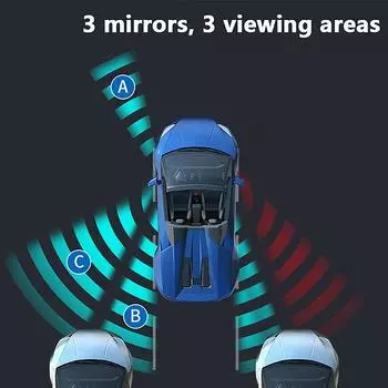 3 в 1 вращающееся на 360 градусов трехстороннее зеркало для слепых зон автомобиля, зеркало заднего вида для слепых зон, выпуклое парковочное зеркало, аксессуары безопасности