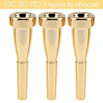 3C 5C 7C позолоченный металлический мундштук для трубы в форме пули для Yamaha Bach и King Trumpet 3C