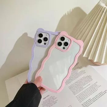 3d 2в1 противоударный фиолетовый, розовый, синий, белый, мягкий чехол с медвежьими ушками для Iphone X Xr 11 Pro Max Xsmax 13 Mini 12 Promax Cover For iphone 12pro