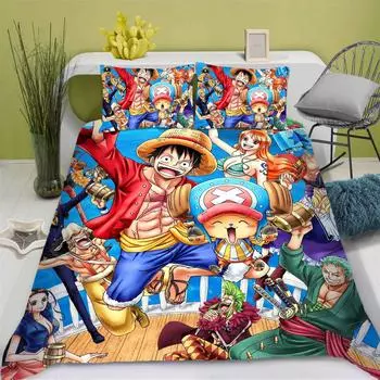 3D 3DOne Piece Anime Duvet Cover Set Comforte Printed Cartoon Twin Size Bedding Sets Christmas Gifts 3-piece Set Home Decor 135x200cm