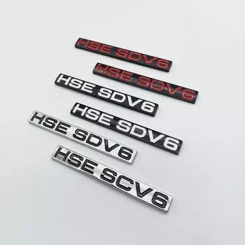 3D ABS Буквы HSE SDV6 Edition Эмблема Багажник автомобиля Логотип Наклейка Хром Серебристый Черный Красный HSE SDV6-Glossy Black