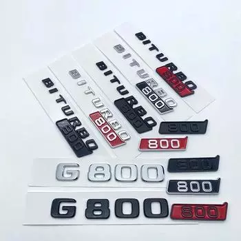 3D ABS черный, серебристый буквы G800 800 BITURBO эмблема для Mercedes Benz Brabus G автомобильное крыло багажника сзади W464 наклейка с логотипом glossy black