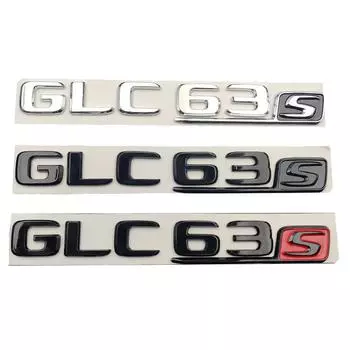3d ABS Chrome Black Logo GLC63S Emblem Letters Sticker Car Bag Badge Decal For GLC 63S GLC 63 S Accessories чёрный