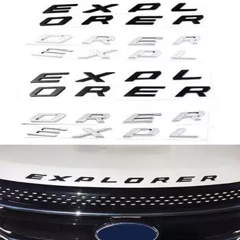 3D ABS EXPLORER буквы логотип эмблема на капоте автомобиля наклейки наклейки для Ford Explorer Sport 2012 2013 2014 2015 2016 2017 матовый черный