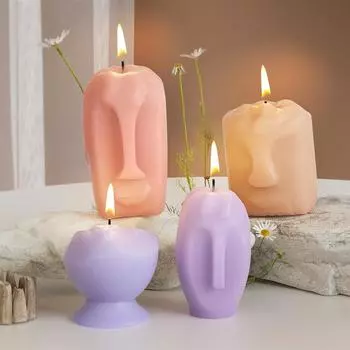 3D Абстрактное лицо свечи Силикагелевая форма Мыло ручной работы Гипсовые украшения Силикагелевая форма Пасхальные ароматизированные свечи Изготовление Принадлежности