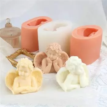 3D Ангел ароматизированная свеча силиконовая форма 3 стиля DIY торт шоколад глина принадлежности мыло ручной работы смола форма