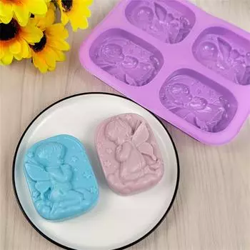 3D Ангел Мыло Силиконовая форма Прямоугольная Овальная Круглая бомбочка для ванны Инструмент Цветок Дерево жизни Ребенок Луна Солнце Волна Восковые расплавы Принадлежности для изготовления One Size фиолетовый