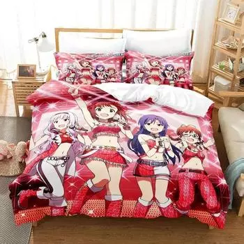 3D Anime Chieri Ogata Bedding Set Duvet Cover Bed Set Quilt Cover Pillowcase Comforter king Queen Size Boys Adult Bedding Set 70x133cm 2pcs