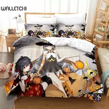 3D аниме Honkai Impact 3rd Bedding Set Printed Decorative Duvet Cover Set Bedwear Quilt Cover Home For aldult teen 70x133cm 2pcs