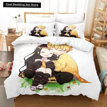3D Аниме Kawaii Girls Out Of The Blade Постельное белье Пододеяльник Комплект с наволочкой Twin Full Queen King Постельное белье Постельное белье EU single(135x200cm)