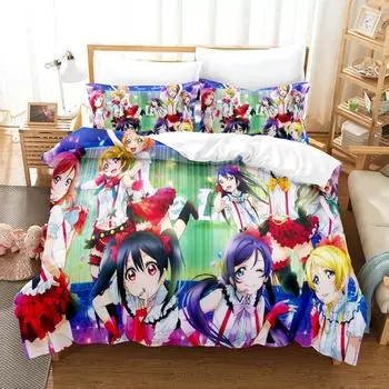 3D аниме Love Live College Idol Festival комплекты постельного белья пододеяльник с наволочкой Twin Full Queen King постельное белье постельное белье 70x133cm 2pcs