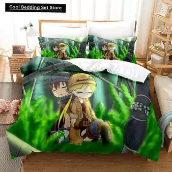 3D Anime Made in Abyss Bedding Sets Duvet Cover Set With Pillowcase Twin Full Queen King Bedclothes Bed Linen For Home Textiles EU single(135x200cm)