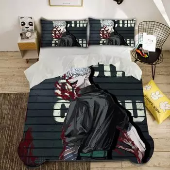 3D Anime Satoru Gojo Quilt Cover Japan Famous Anime Duvet Cover Sets Boys 3D Printed Sukuna Bedroom Decoration 135x200cm 2pcs