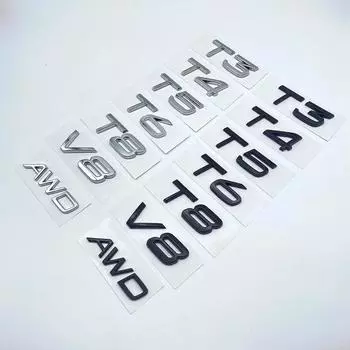 3D AWD T3 T5 T6 T8 логотип эмблема значок наклейка автомобиля наклейка для Volvo C30 V40 V60 S40 S60 XC60 XC90 XC40 S80 S90 S80L S60L автомобильный Стайлинг T3 серебряный