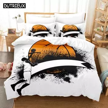 3D Basketball Bedding Sets Duvet Cover Set With Pillowcase Twin Full Queen King Bedclothes Bed Linen EU single(135x200cm)