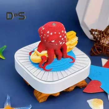 3D-блокнот с украшением в виде осьминога со светодиодной подсветкой, пиратский корабль, календарь с изображением осьминога, резьба по бумаге, настольное украшение, украшение разноцветный