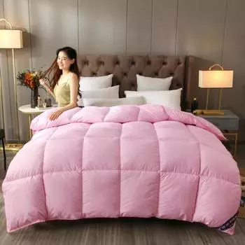 3D Bread Down Quilt Роскошный пуховый стеганый одеялко Мягкий гусиный пуховый стеганый одеялко Одеяло Приятная для кожи хлопковая ткань Теплое одеяло 180x220cm 3kg светло-серый