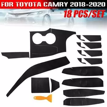 3d Carbon Fiber Car interior Trim Covers, for toyota camry 2018-2020