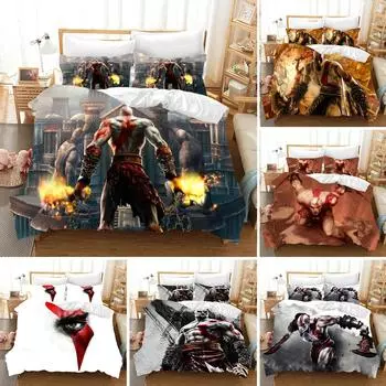 3D цифровая игра God of War Print Комплект постельного белья Game Handle Print Design Duvet Cover Sets USAUEURU SingleTwinQueenKing Size 70x133cm 2pcs