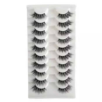 3D Curled Cat Eye False Lashes Eye Tail Lengthening Natural Fluffy Lashes Makeup Tools Style 3