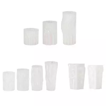3D Cylinder Molds Geometric Epoxy Silicone Moulds DIY Cake Chocolate Decorating Art Tools Handmade Molds