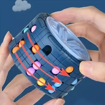 3D Cylinder Toy Magical Bean Gyro Rotate Slide Puzzle Games Relieve Stress Children Educational Montessori Infant Toys Gift коричневый