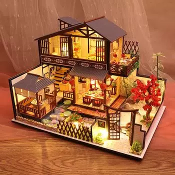 3D деревянный кукольный домик древний город DIY миниатюрная модель рождественские подарки игрушки