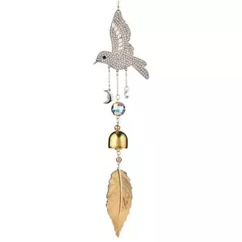 3D Diamond Hummingbird Leaf Sun Catcher Outdoor Wind Chimes Home Decoration Crystal Ball Ornament House Garden Cuisine Decor