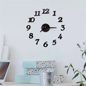 3D DIY римские цифры акриловые зеркальные настенные наклейки часы домашний декор настенные наклейки красный