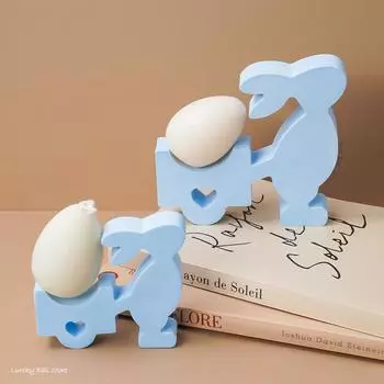 3D Easter Bunny Pull Car Ornament Silicone Mold New DIY Cement Gypsum Pouring Molds Valentine s Day Love Rabbit Mould Home Decor