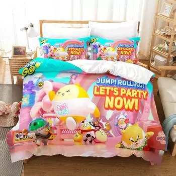 3D Eggy Party Bedding Sets Comforter Quilt Bed Cover Duvet Cover Pillow Case 2-3 Pieces Sets Kids Adult Size Bedroom Decoration EU Twin 135x200cm