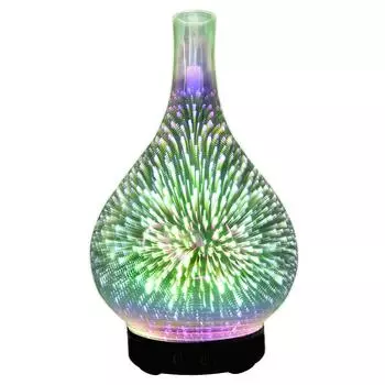 3D Firework Glass USB увлажнитель воздуха с 7-цветной светодиодной подсветкой ночник арома-масло диффузор холодный туман генератор черный EU Plug CHINA