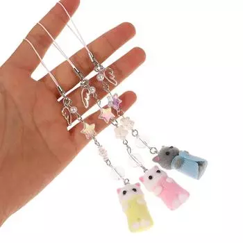 3D Flocking Love Mouse брелок милый Flocked Little Mouse животные брелок сумка кулон рюкзак подвески автомобильный декор аксессуары жёлтый