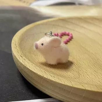 3D флокированный шнурок для ключей в виде животного, мини-смоляной пушистый брелок, симпатичная сумка, подвеска, чехол для наушников, подвески, держатель для автомобильного ключа, подарки для пары