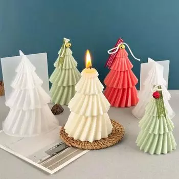 3D геометрическая сосна, силиконовая форма для свечей, сделай сам, Рождественская елка, ремесло, подарки, изготовление ароматических мыльных форм из смолы, товары для домашнего декора