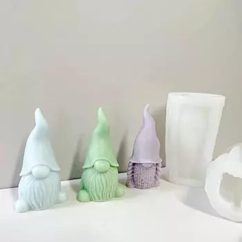 3D Gnome Candle Silicone Mold DIY Soap Polymer Clay Epoxy Resin Mold Christmas Decoration Gifts Home New Year Decors