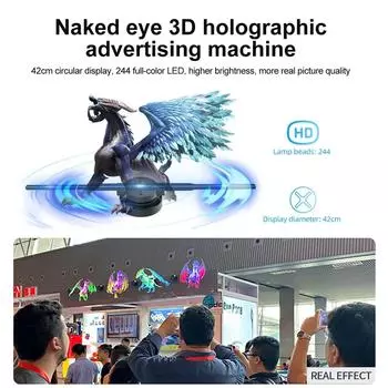 3D голографический вентилятор 42 см WiFi 3D голографический проектор рекламный дисплей свет HD голографический проектор для магазинов баров вечеринок Рождество US-EU Plug