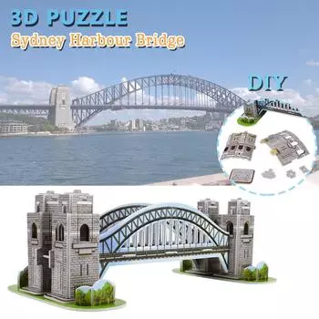 3D головоломка, Сиднейский мост Харбор-Бридж, мир, архитектурная головоломка, модель здания, комплект для детей, игрушки, подарки